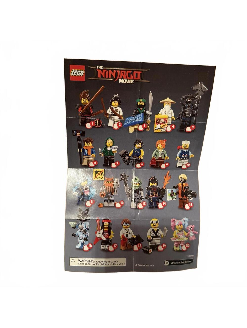 Lego Mini Figures - Series Ninjago Movie - Information Sheet ONLY